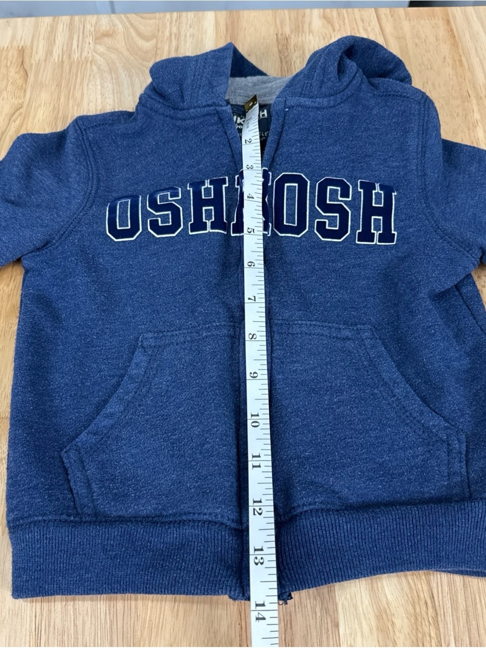 OshKosh B'Gosh Boys Size 3T/3A Full Zip Logo Blue Hoodie - Picture 6 of 8